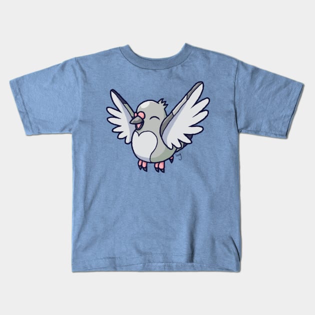 1217 Tiny Pigeon Kids T-Shirt by MeenGreenie